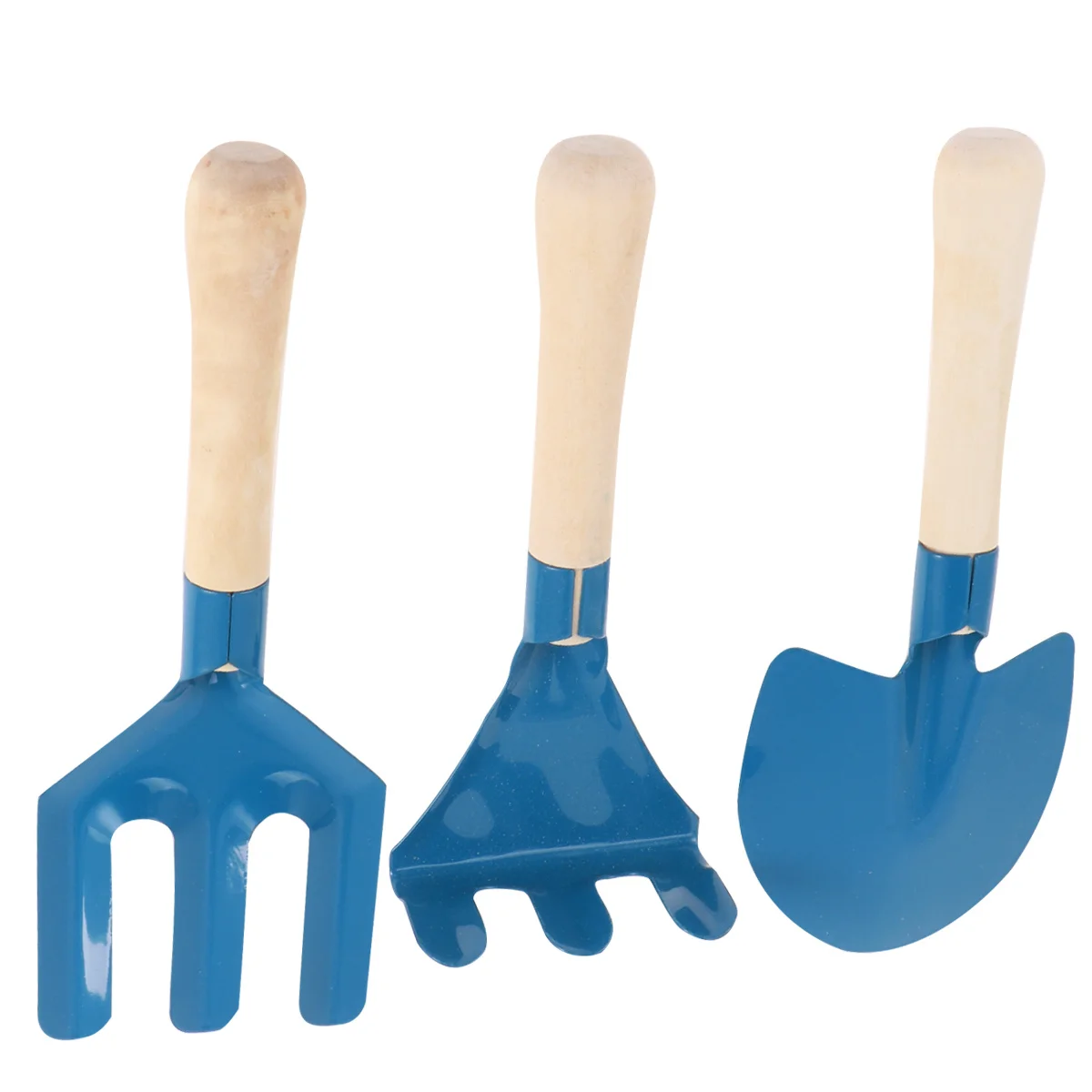 3-częściowy zestaw mini narzędzi ogrodniczych dla dzieci, niebieski, do bonsai, sadzenia w doniczkach, zabawy w piasku, grabienia, kopania, aktywności, zestaw do sadzenia roślin, dla dzieci