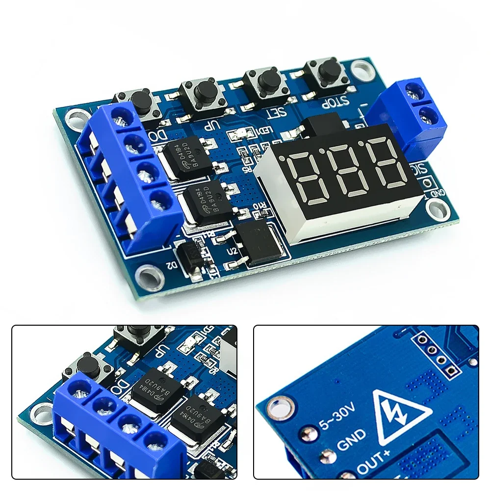 Easy Motor Control DC12V 24V Dual MOS LED Digital Delay Controller  Trigger Cycle Timer Delay Switch  Suitable for DC Motors