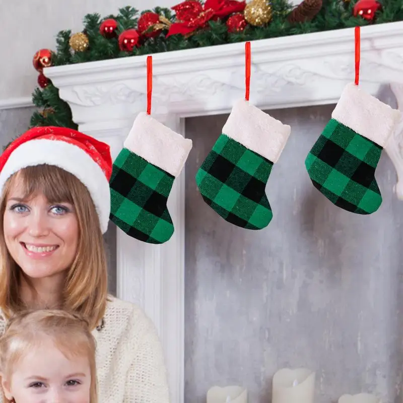 Weihnachten Süßigkeiten Geschenk Socken Strümpfe Weihnachten Santa Candy Kamin hängen Strümpfe Weihnachten Santa Gnom Weihnachts strümpfe