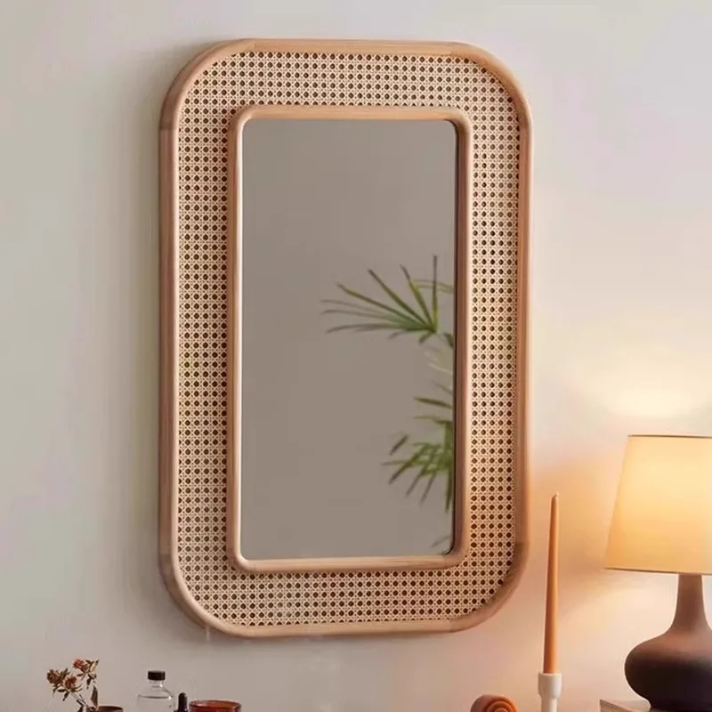 Retro style light luxury try-on full-length mirror retro full-body mirror girls bedroom simple home