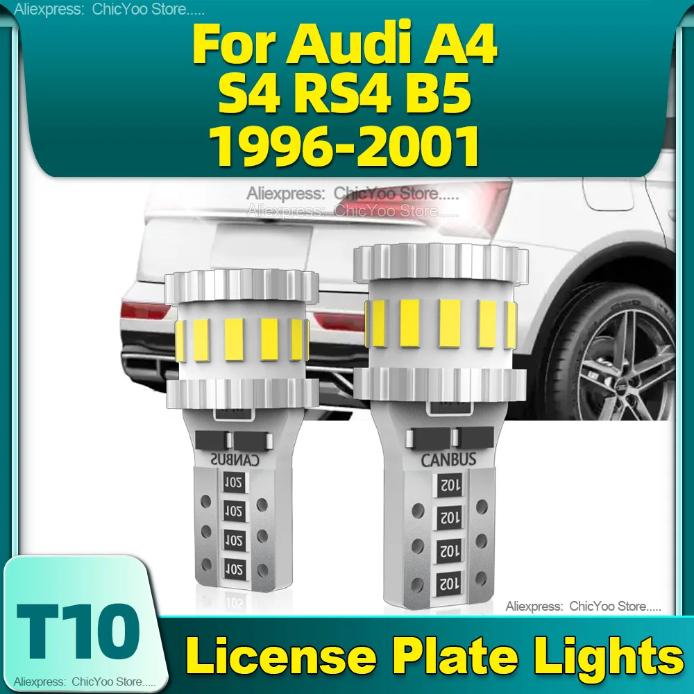 

T10 Car Bulbs W5W LED Canbus License Plate Lamp Auto Light 6000K For Audi A4 S4 RS4 B5 1996 1997 1998 1999 2000 2001