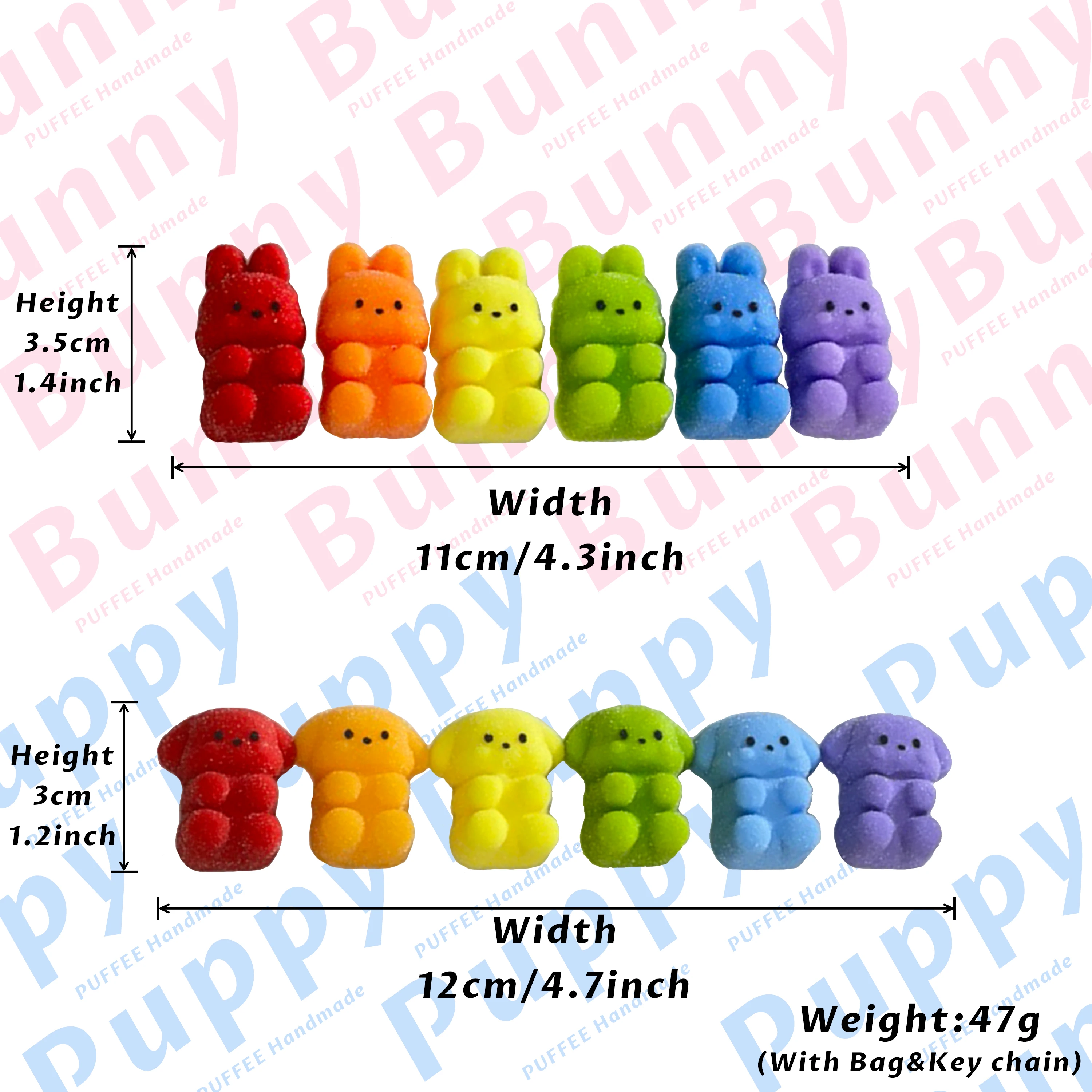 Squishy Taba en Silicone de qualité alimentaire pour chiot lapin arc-en-ciel, jouet à presser doux et crémeux fait à la main, cadeau de noël et de pâques