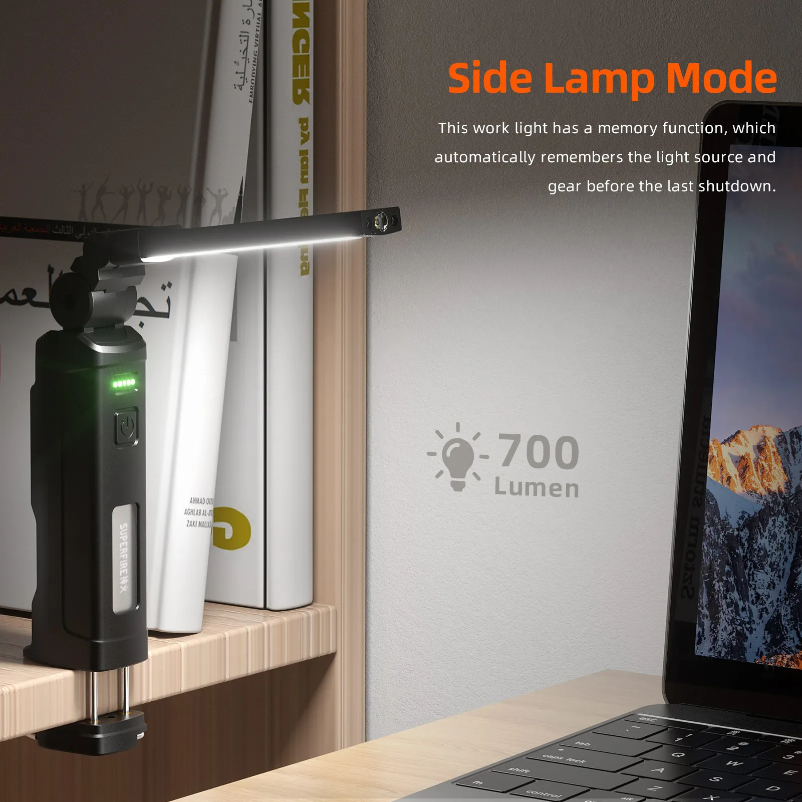 New SUPERFIRE G16-S LED Multi-function Work Light 360 degree With Magnetic Base Rechargeable For Car Repair Outdoor  Flashlight