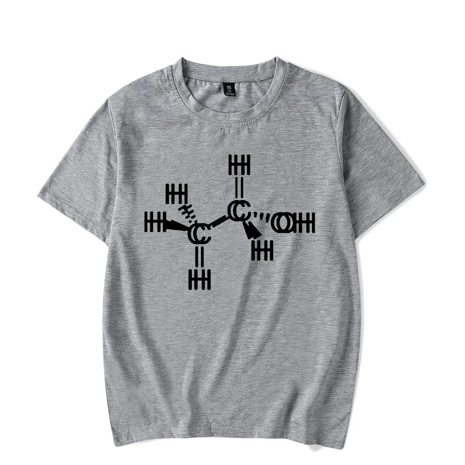 Summer New Fashion Trendy Men's Casual T-shirt Alcohol Molecule Print Luminous T-shirt Men's Short-sleeve O-neck T Shirt for Men