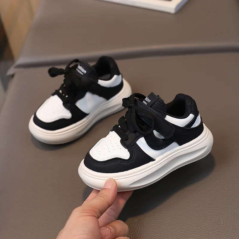 Children's Sports Shoes Girls 2024 Spring Autumn New Leather Shoes PU Leisure Soft Soled Boys Sneakers Baby Girl Casual Shoes