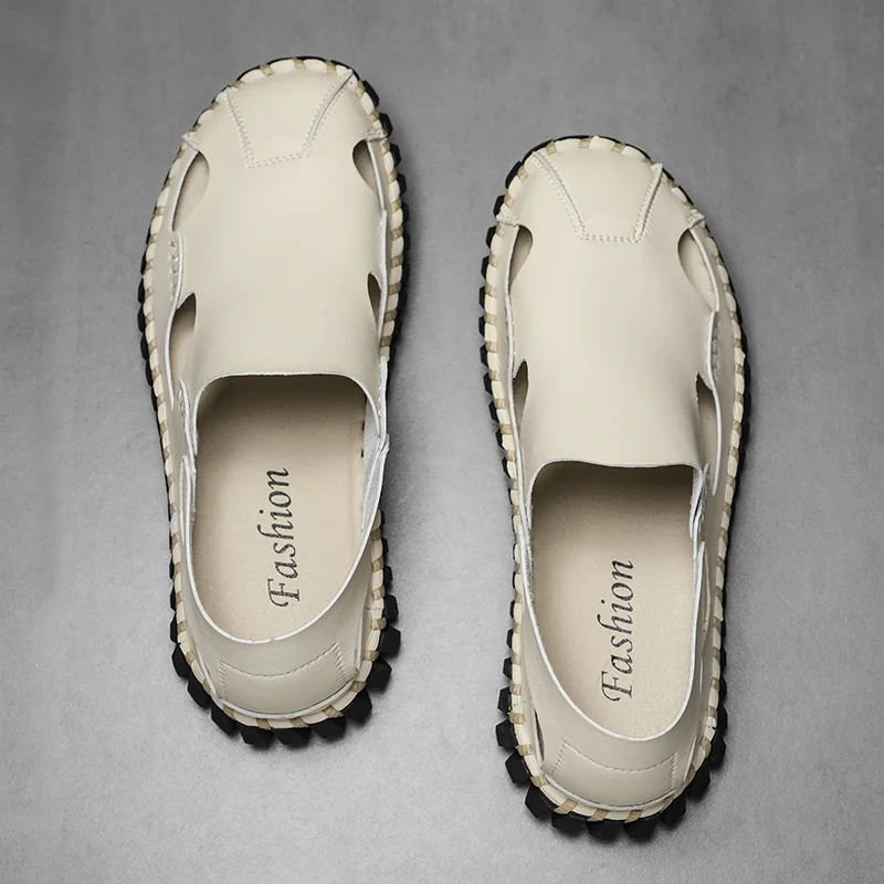 

Roman Sandals Summer New Fashionable Men Hand sewn Personalized Breathable Soft Bottom Outdoor Beach Leisure Large Size (38-48)
