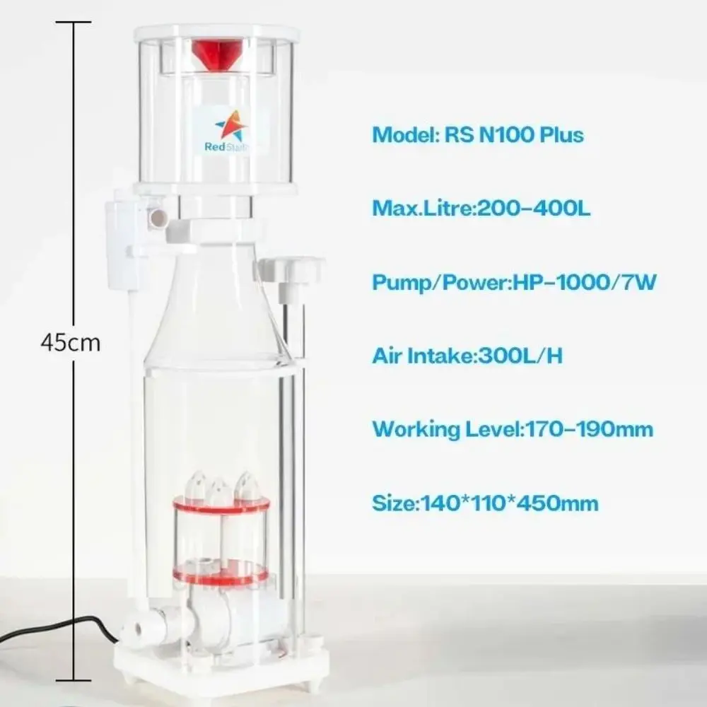 Red Starfish RS-N100 Plus DC Pump, Aquarium Internal Protein Skimmer, Max Litre 200-400 L, 110-240V, New Product