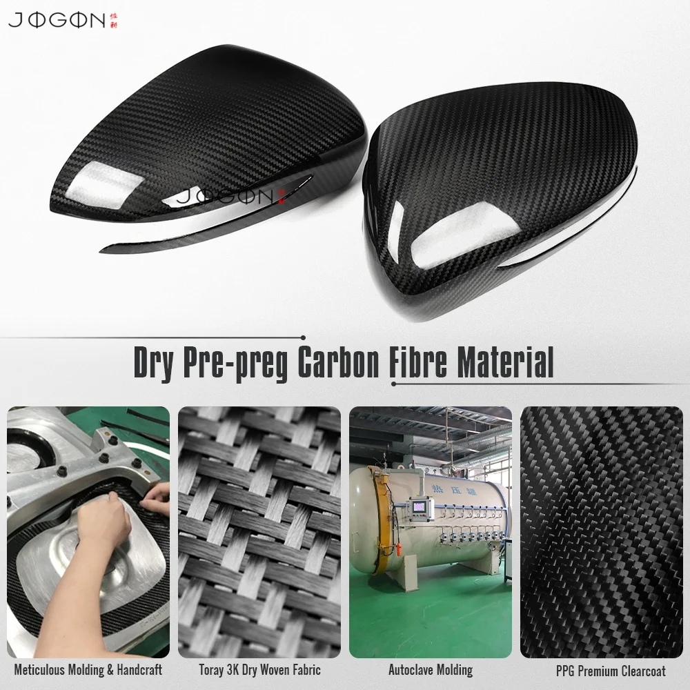 JOGON Automotive Outer Mirror Cap Protection Rearview Mirror Housing For Genesis G70 IK Real Carbon Fiber Exterior Accessories