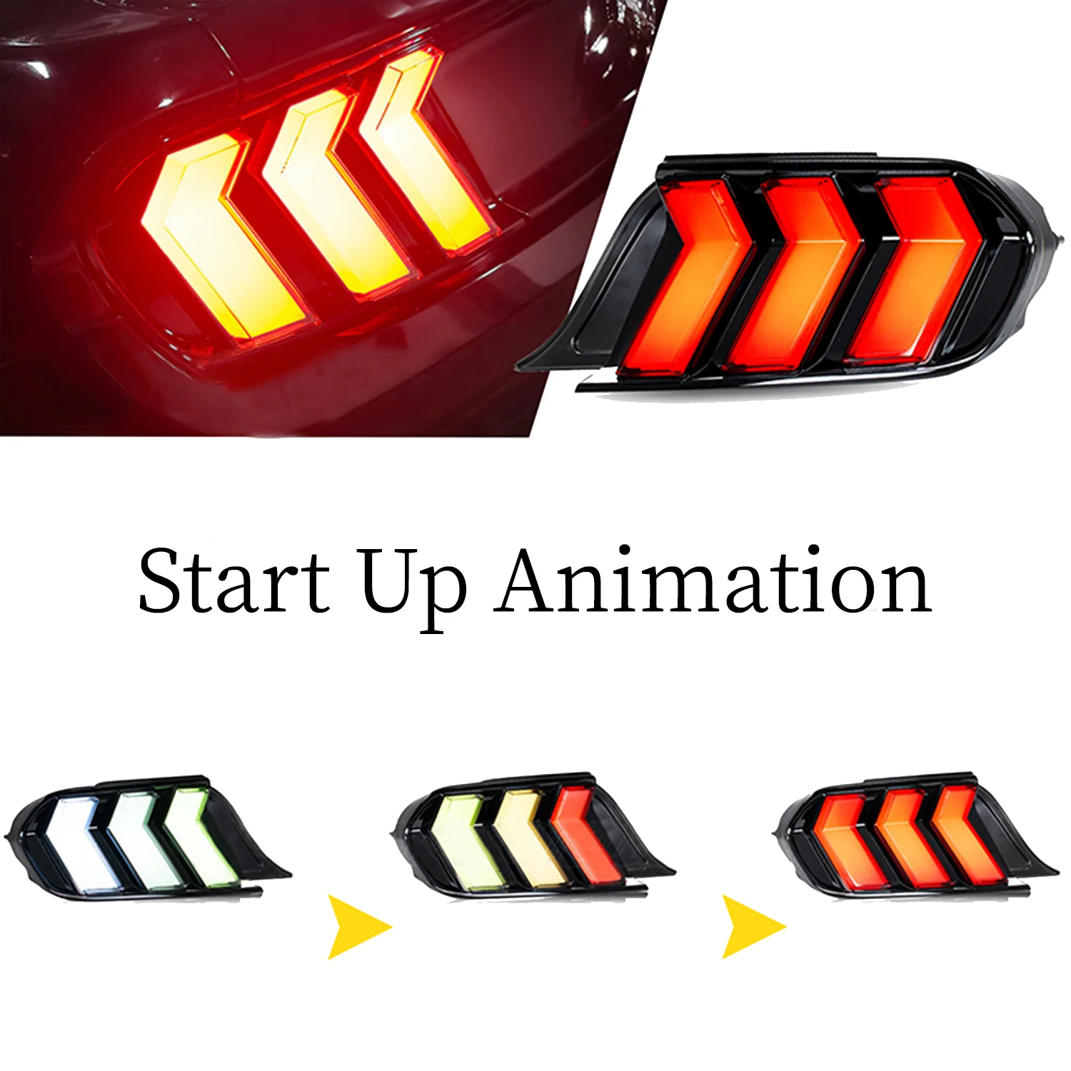 RGB Style Car Modified Led Tail Light For Mustang Rear Lamp 2018 - 2023 Led Tail Lamp