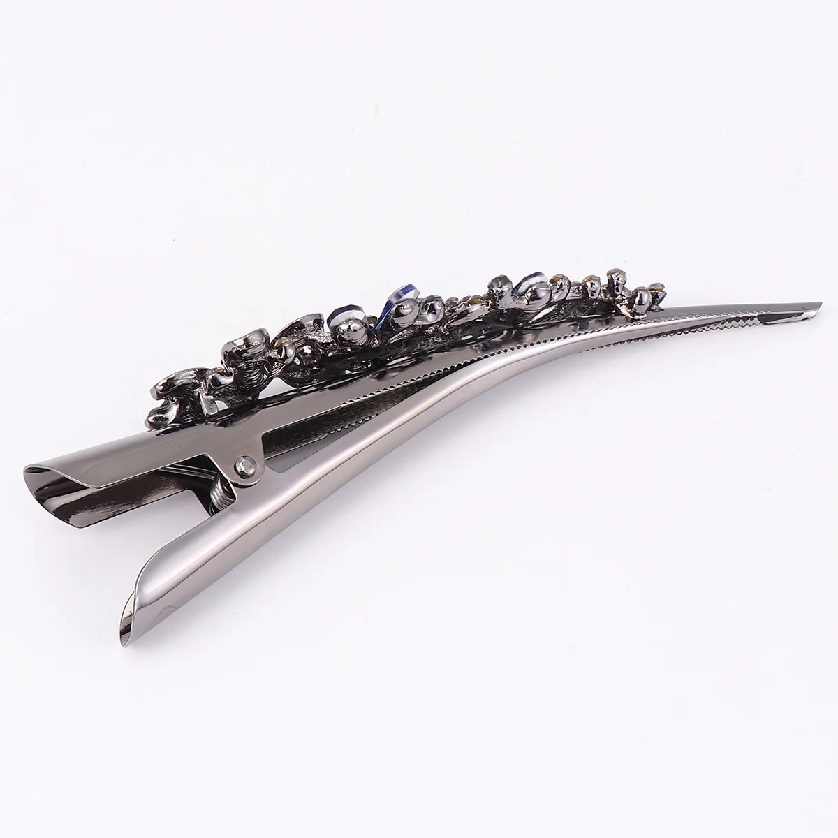 

Retro Large Rhinestone Metal Horn Clip Headdress Crystal Hair Accessories Styling Barrette Studded Hairpin Bobby Miss