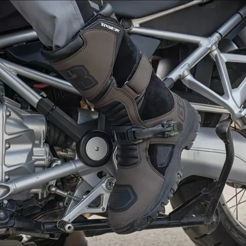 

TR Ultra Comfortable Men's Motorcycle Boots Waterproof - Retro Style with Ankle Guard for Safe Riding Motorbike Botas Zapatillas