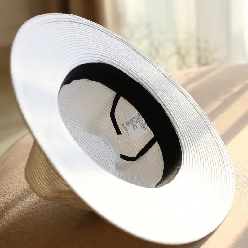 60cm Summer Fedora Short Brim Straw Hat Men Women Sun Hat Big Size Big Head Trilby Hats