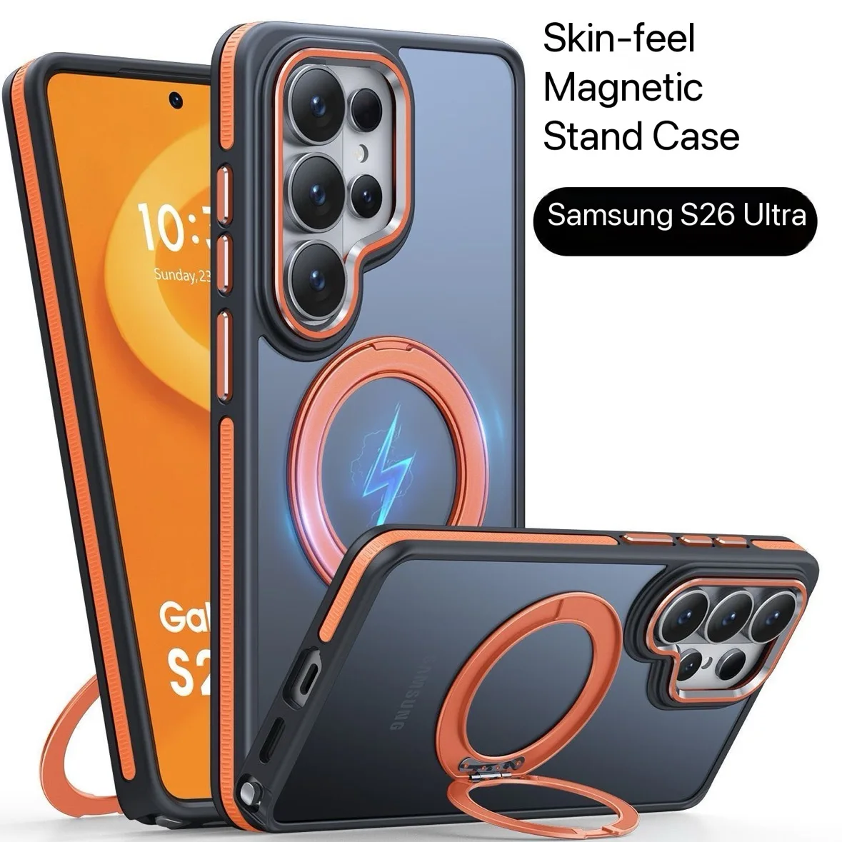 For Magsafe Magnetic Metal 360°Stand Case For Samsung Galaxy S25 Edge S24 S23 S22 S26 Ultra Plus FE Shockproof Cover Bumper