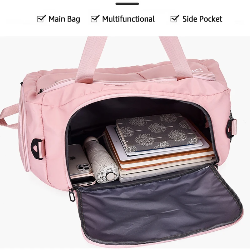 Large Capacity Travel Bag Lightweight Weekend Tote Bag Sport Fitness Gym Backpack Student Carry Cross Duffel Bag For Women Men