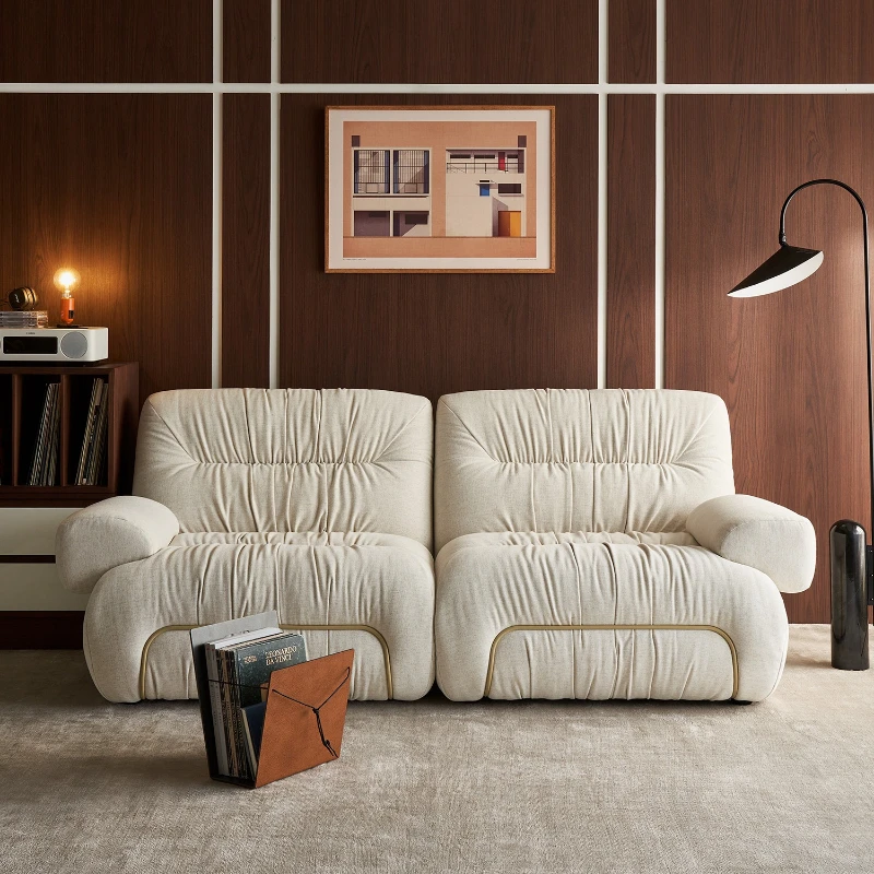 

Fabric sofa small living room medieval Bauhaus module combination bedroom single leisure chair