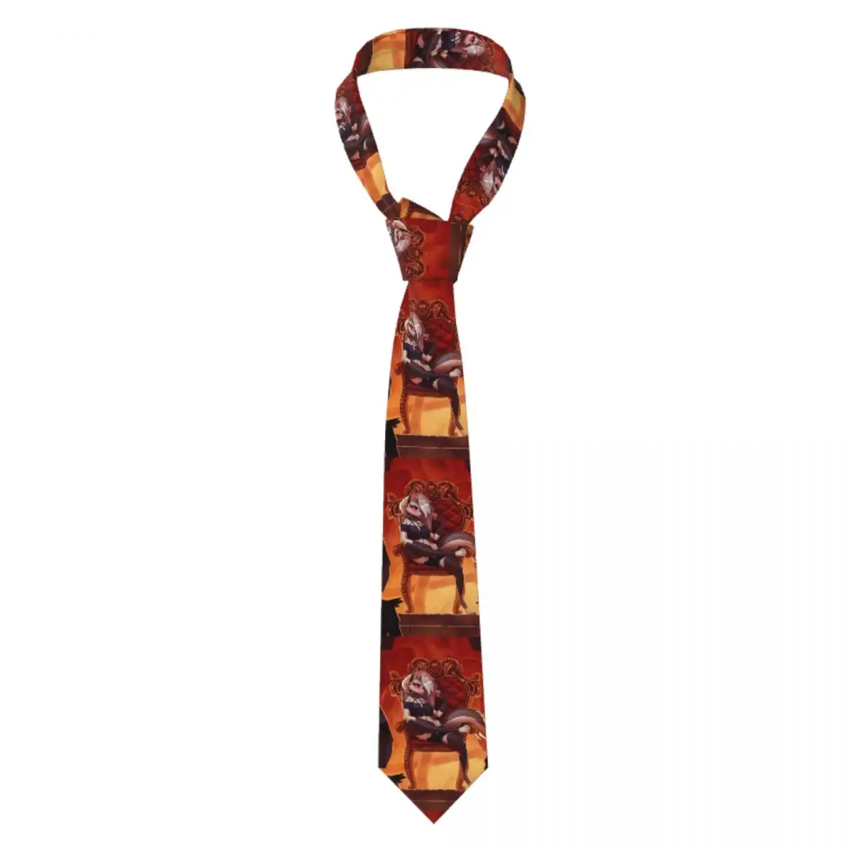 

Классический галстук Helluva Boss на заказ, черный юмор, анимированный музыкальный фильм, мужской шелковый свадебный галстук