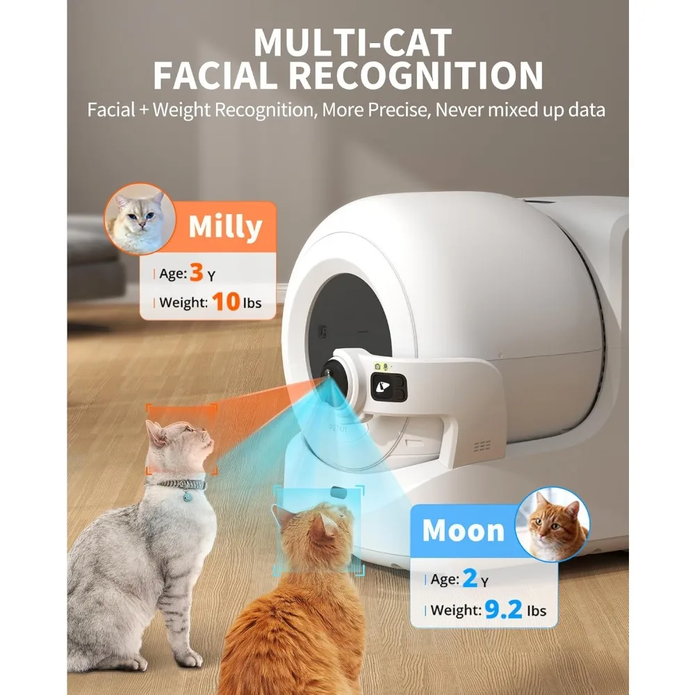 

2025 New Purobot Ultra Automatic Waste Packing Self-Cleaning Cat Litter Box with AI Camera, 5G WiFi Phone App Control