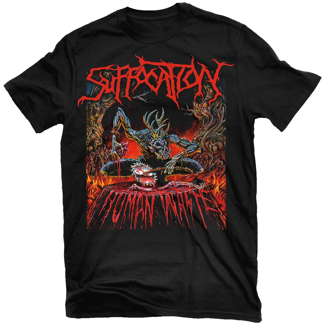 NEW Suffocation Human Waste Short Sleeve Black All Size Gift Shirt