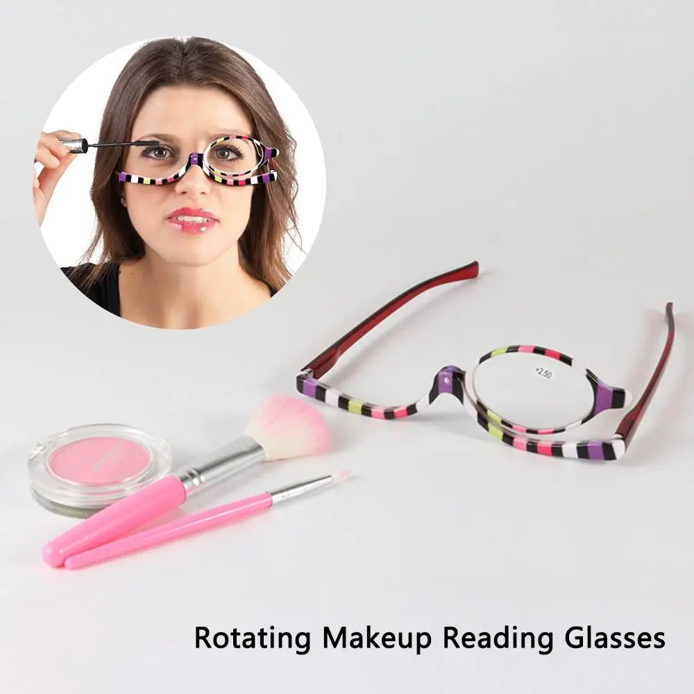 Mujer + 1,50 ~ + 4,0 dioptrías cuidado de la visión gafas cosméticas gafas plegables maquillaje giratorio gafas de lectura lupas