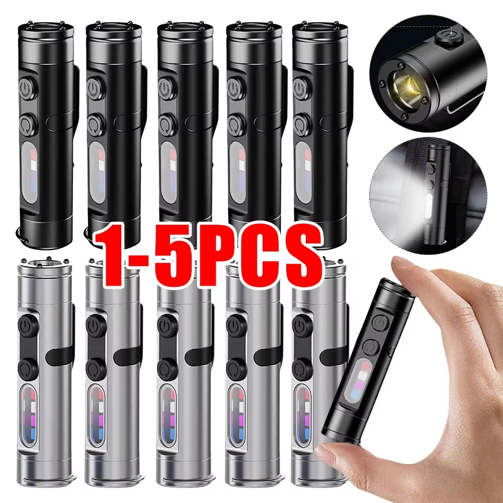 

Мини-фонарик карманный, перезаряжаемый светодиодный фонарь с клипсой для кепки, водонепроницаемый аварийный фонарь для налобного фонаря, для кемпинга на открытом воздухе