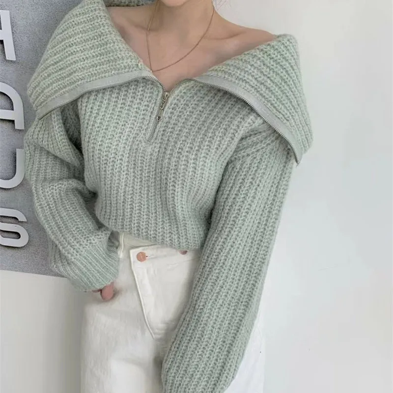 

Loose V-Ne Open Cardigan Women's Knitted Sweater Outerwear Mid-Length Spring Autumn Faion Commute Sle Warm Thiened