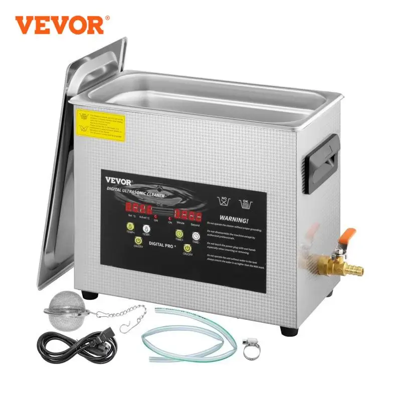 VEVOR 2L 3L 6L 10L 15L Ultrasonic Cleaner 40KHz Powerful Transducer Mini Portable Washing Machine Ultrasound Dishwasher Jewelry