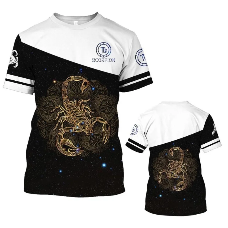 

1 Piece Custom Your Picture Animal Men'S T Shirt Summer Short Shirt Scorpion 3D Printing Interesting T-Shirt Fashion Casual Men'