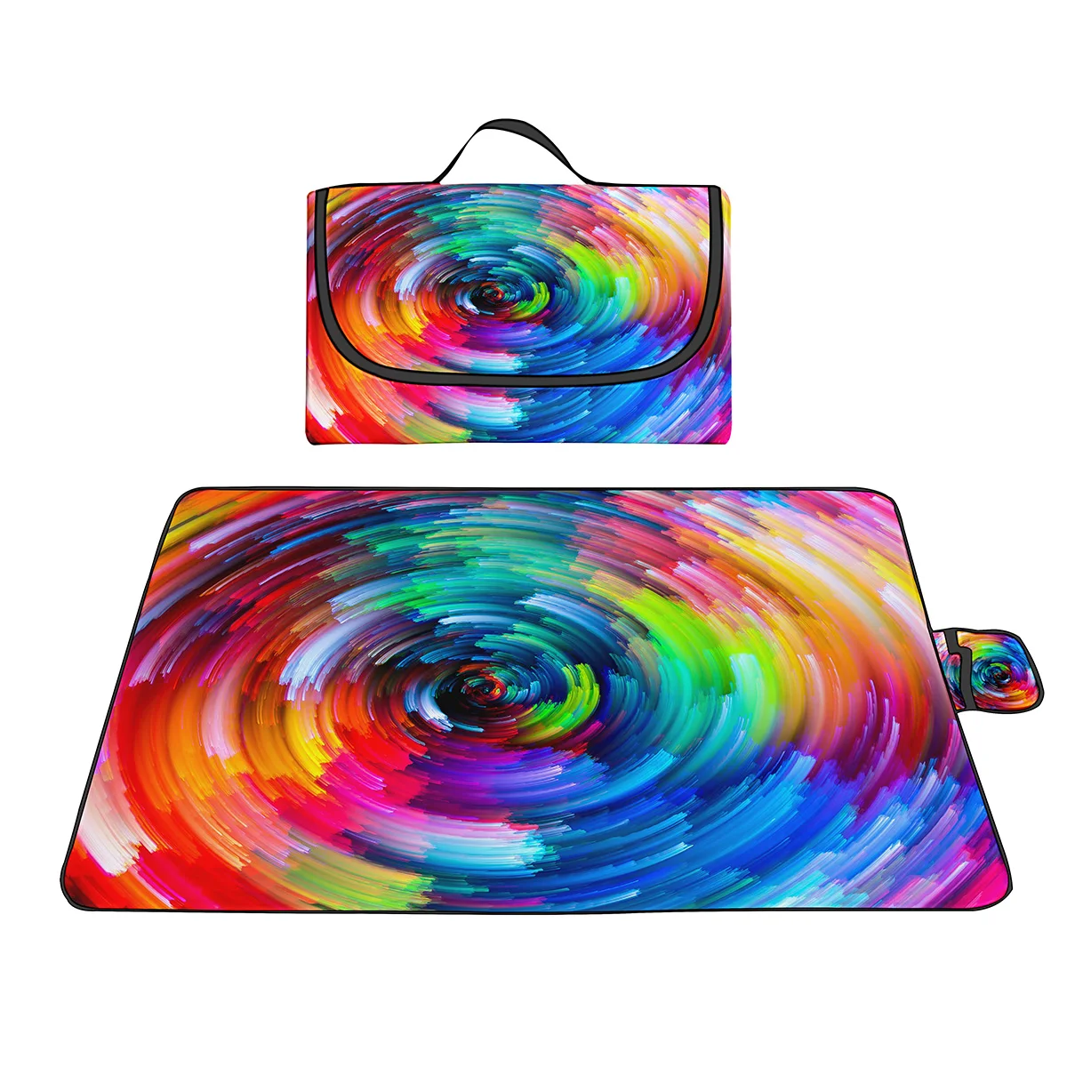 

Abstract Swirl Tie Dye Outdoor Picnic Blanket Oxford Lightweight and Portable Beach Handy Mat for Travel,Park and Music Festival