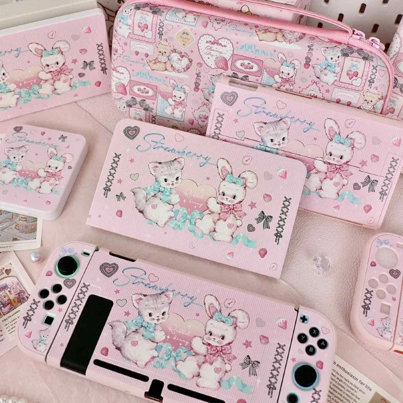 Kawaii Case For Nintendo Switch OLED/NS Accessorie Joycon Cover Mikko Kawaii Cartoon Shell For Switch Accessories Console Games