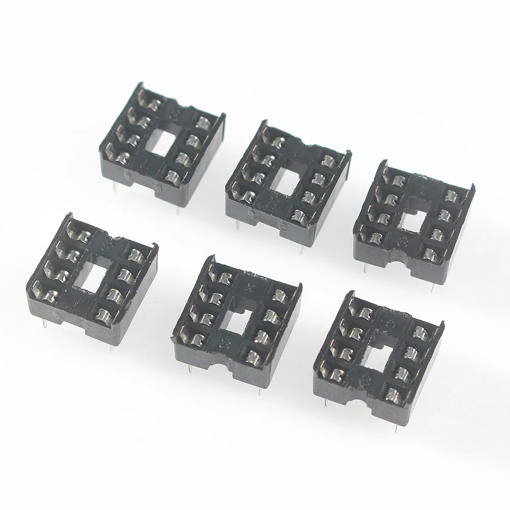 66Pcs/box DIP 6 8 14 16 18 20 24 28 Pin Electronic IC Socket Sample Kit Adapter Soldered Socket Kits 8 Flat Pin IC Connectors