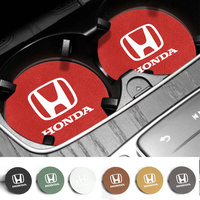 2Pcs Car Coaster Water Cup Mat Auto Accessory For Honda Civic Accord Fit CRV Jazz Odyssey Prelude Insight Legend Stream HRV Pass