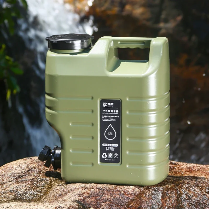 

Camping Drinking Water Bucket Domestic Water Storage With Faucet Outdoor High Capacity Container Containers Drinkware Kitchen