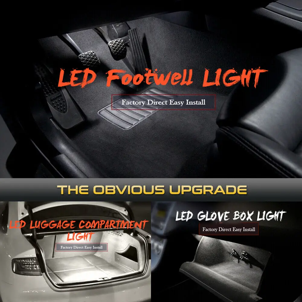 ATVOV 2PCS SMD LED Courtesy Under Door Footwell Glove Box Light For VW Golf MK 5 6 7 Jetta Passat B6 B7 Eos Polo Skoda Seat