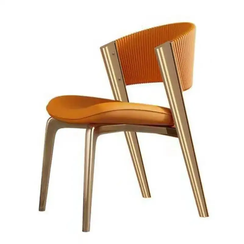 

Vip Dining Chairs Gold Legs Leather Designer Ergonomic Italian Chair Modern Nail Luxury Restaurant Comedor Kitchen Furniture