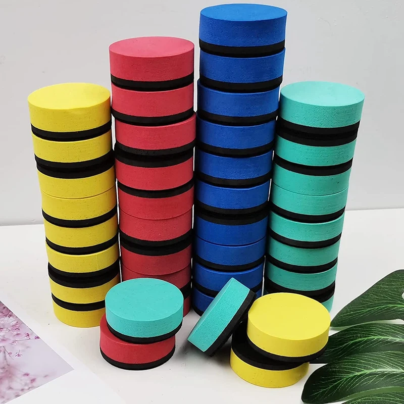 Magnetic Dry Erase Erasers Round Chalkboard Cleaner Wiper For Kids And Classroom Teacher Supplies