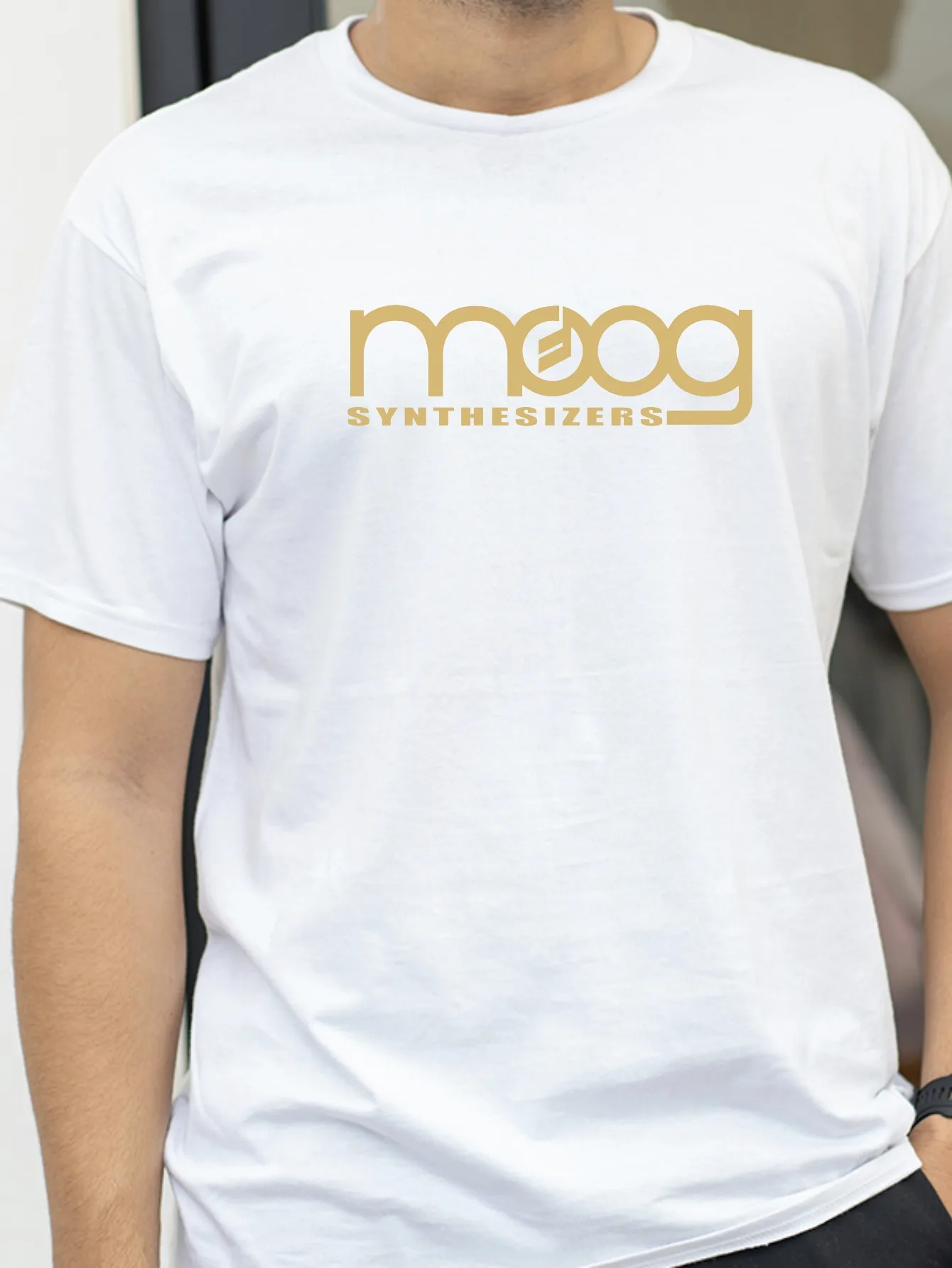 Moog Synthesizer Print T-Shirt Herren Damen Baumwolle Hip Hop Streetwear T-Shirt Rundhalsausschnitt Kurzarm Tops T-Shirts – Detail 3
