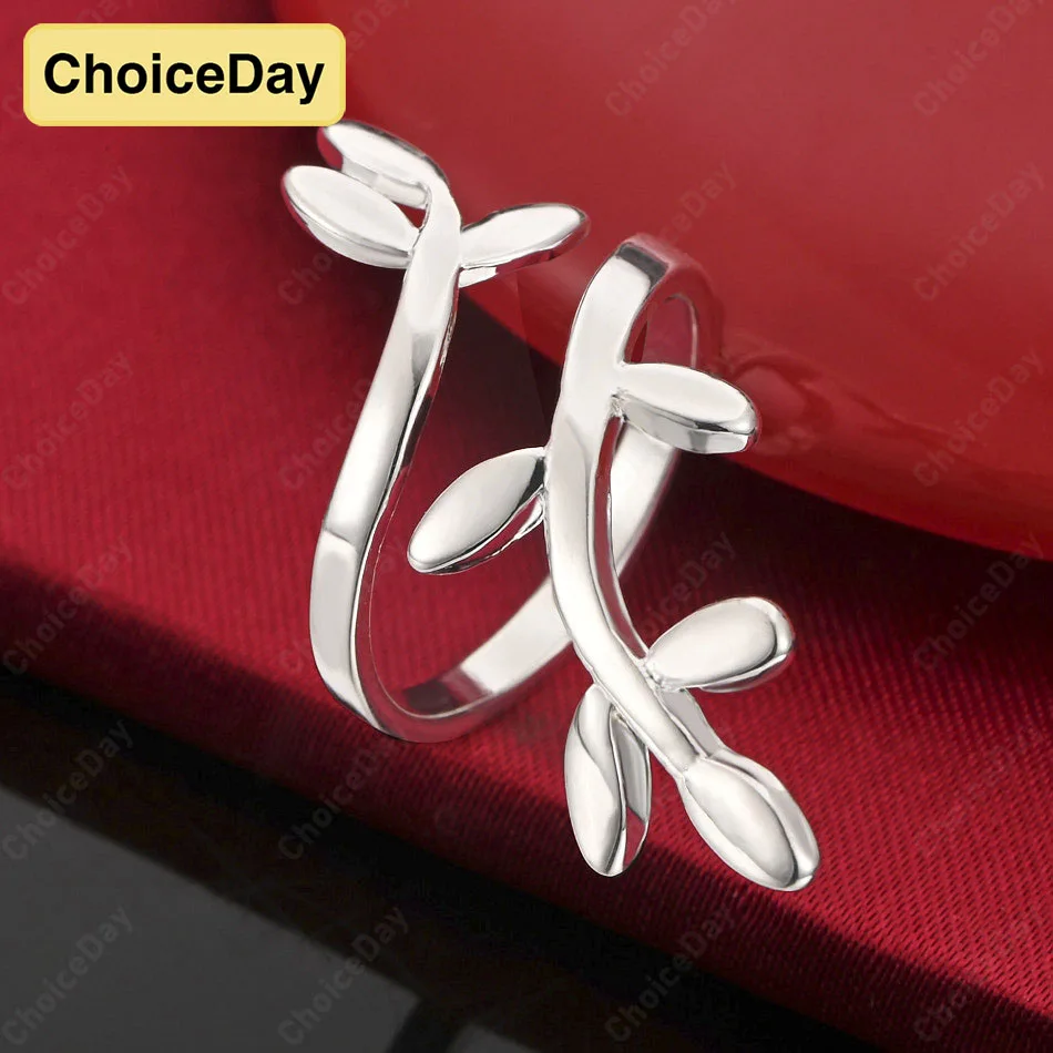 

ChoiceDay 925 sterling silver open exquisite leaf ring women's wedding temperament party accessories