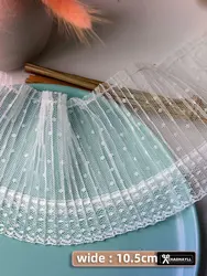 Tessuto di pizzo pieghettato 3D a rete di alta qualità in Tulle bianco largo 10.5CM per abiti da sposa per feste con frange accessori per cucire africani