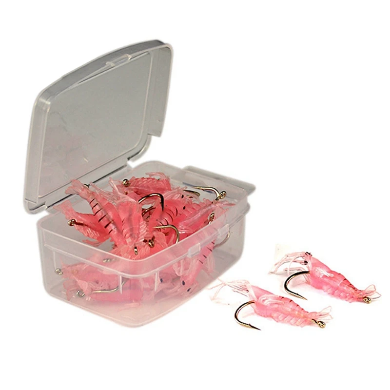 New Luminous Shrimp Artificial Bait Simulation Soft Prawn With Hooks Carp Wobbler For Fishing Tackle Lure Carp