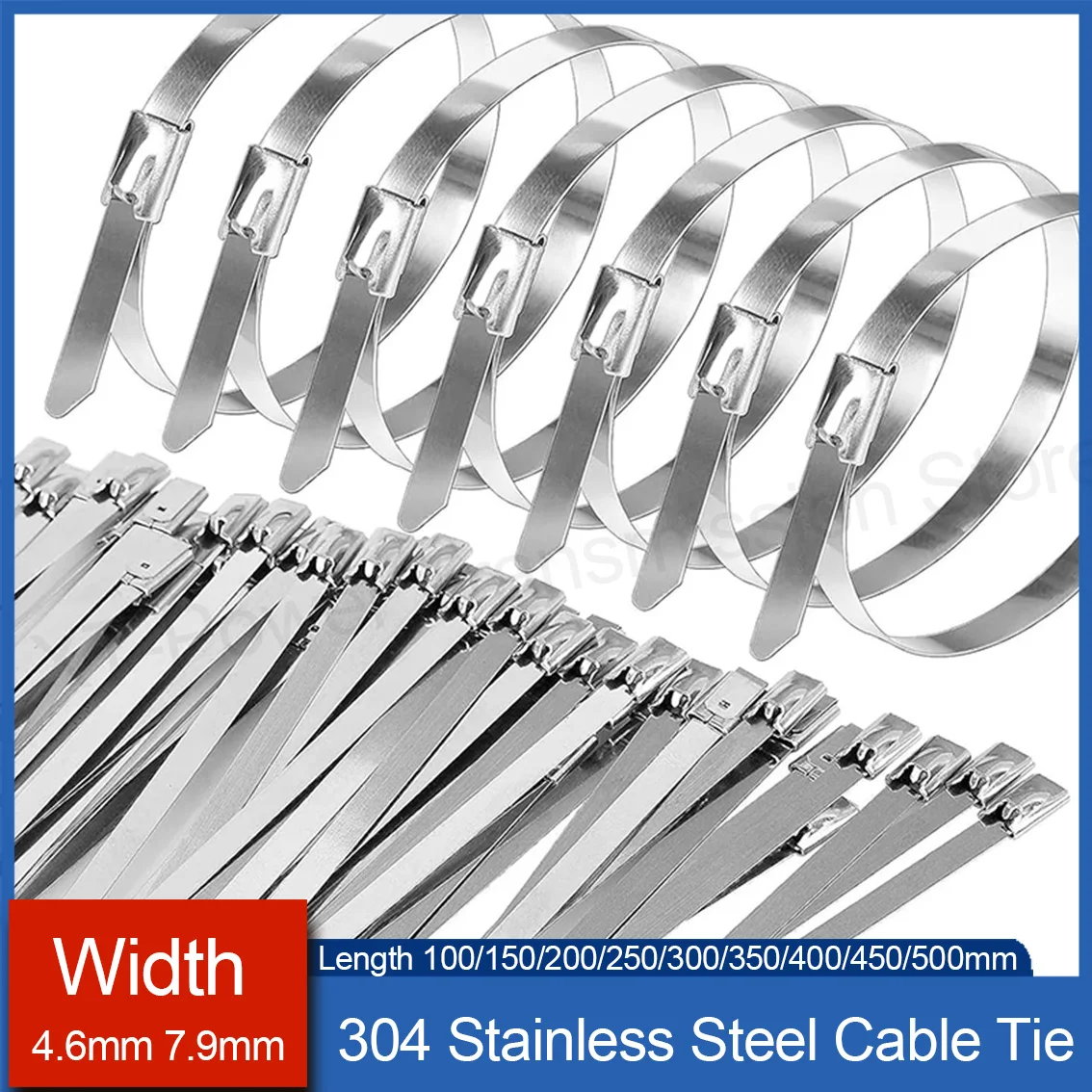 

10-50Pcs Self Locking Cable Tie Marine Heavy Duty Cables Tie Organizer Multifunction Reusable Stainless Steel Zip Tie Fastener