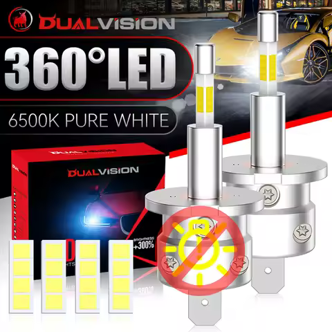 360 H1 LED Canbus 4 Sided CSP 6500K White H11 H8 H9 1:1 Fog Lamps 360 Degree Lighting STG PTF Car Headlight DRL For Lens 12V 24V