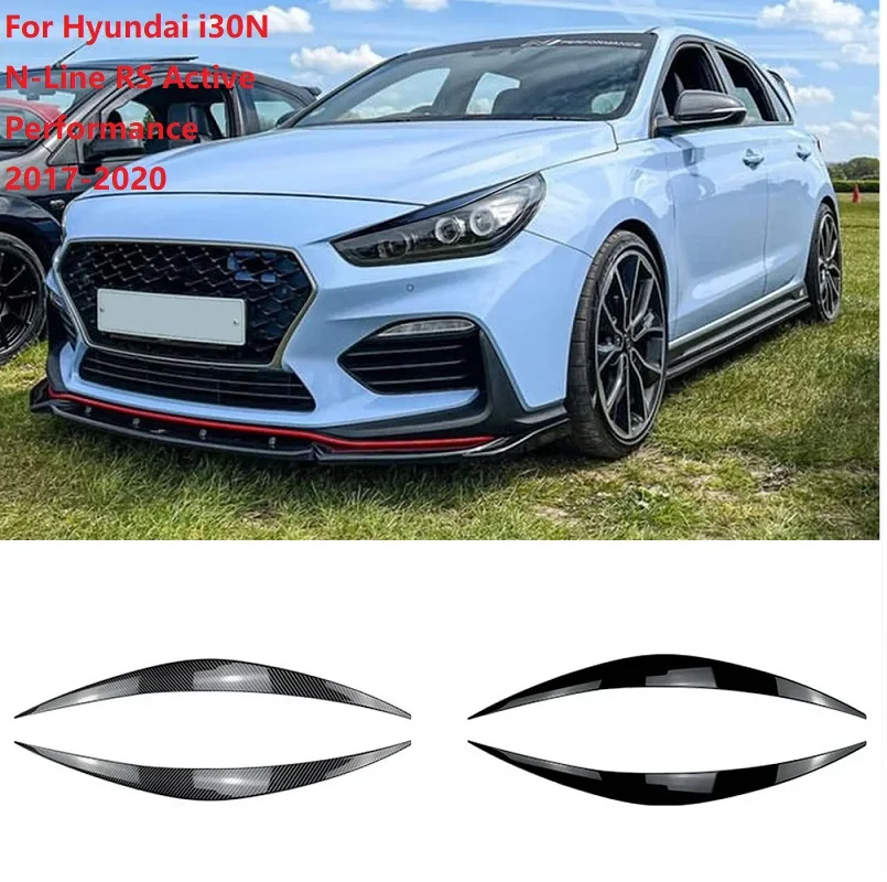 

For Hyundai i30N N-Line RS Active Performance 2017-2020 2X Auto Evil Headlight Eyebrows Eyelid 3D Stickers Tuning ABS Glossy