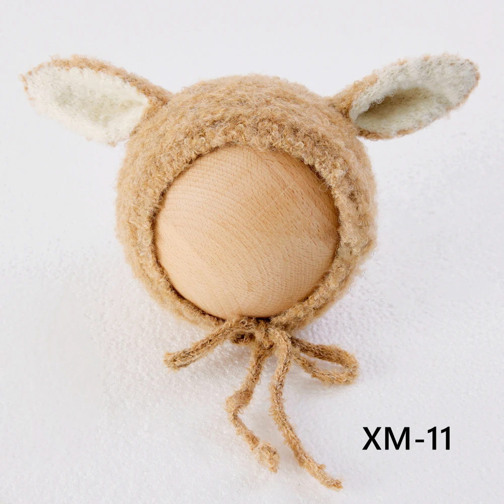 الأبيض الأرنب قبعة الوليد التصوير الدعائم محبوك الرضع فتاة أرنب قبعة الحيوان الوليد بونيه الشتاء الطفل صور الملحقات #3