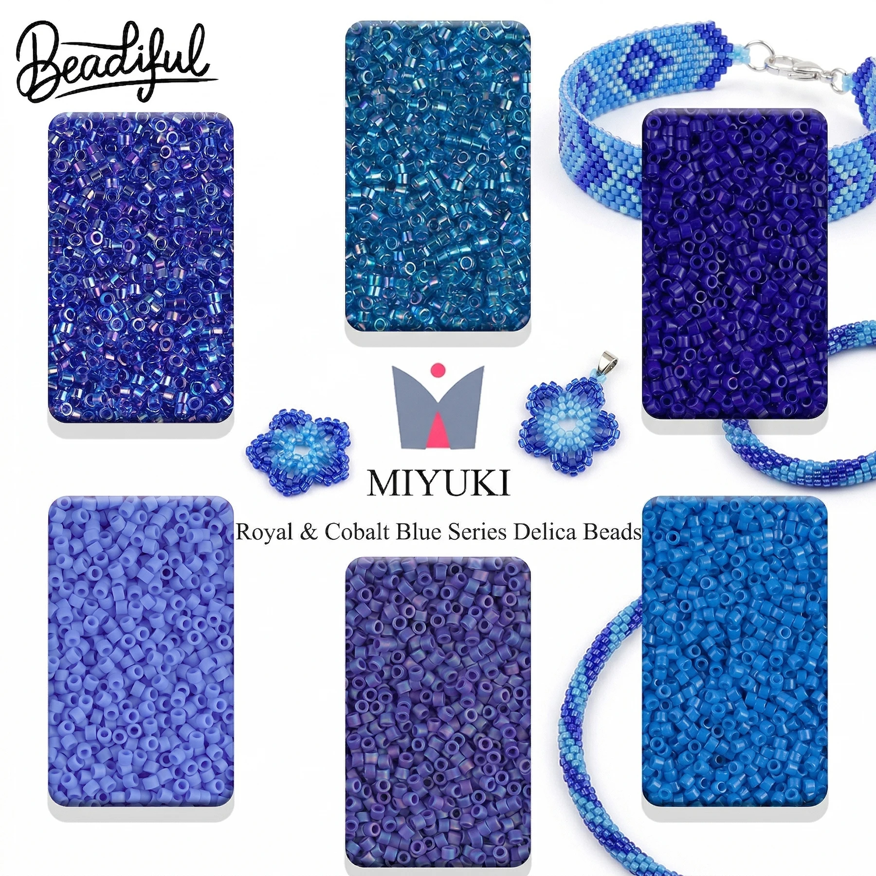 

BEADIFUL 10g/2000pcs MIYUKI DELICA BEADS 11/0 - Royal Cobalt Blue Series Japan Glass Seed Beads for DIY Jewelry Crafting