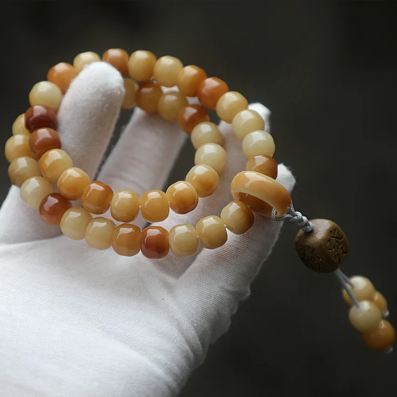 Chenliao Weathered Double-Circle , Bodhi Root Burger Bead Multi-Layered Decorative Bracelet