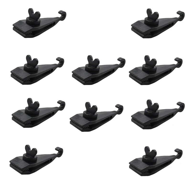 10Pcs Awning Clamp Tarp Clips Heavy Duty Lock Grip Tent Fasteners Clips Pool Awning Bungee Cord Car Tighten