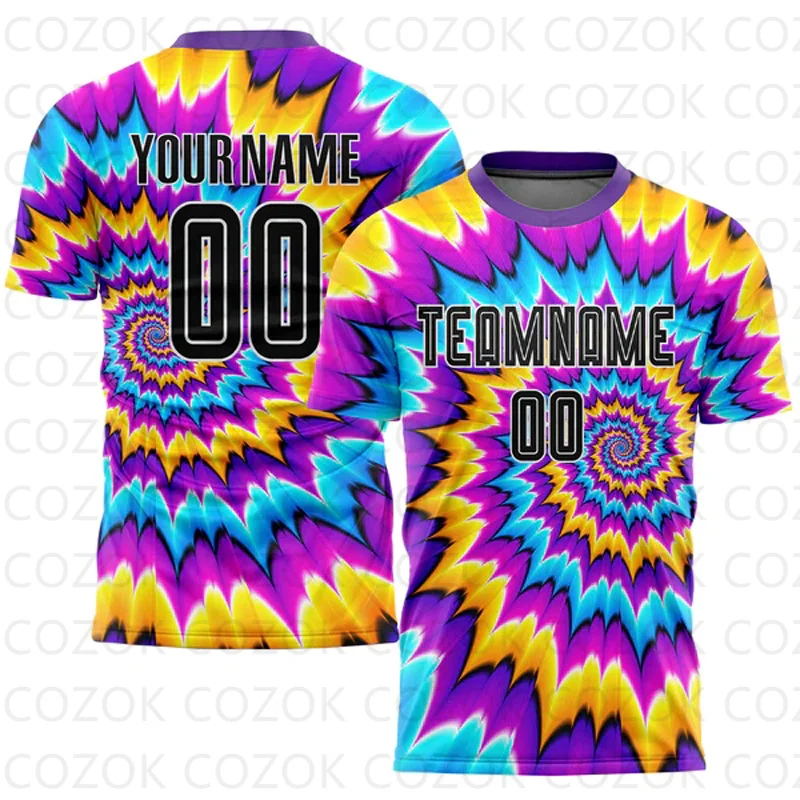 

Customized Tie-dye Colored Point Football Jersey for Men Unisex Football Short Sleeves Athletic Tee Shirts