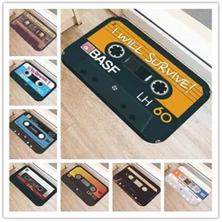 3D Cassette Music Tape Bath Mats Super Absorbent Home Diatom Mud Carpets Non-slip  Bathroom Toilet Kitchen Entrance Decor Rugs