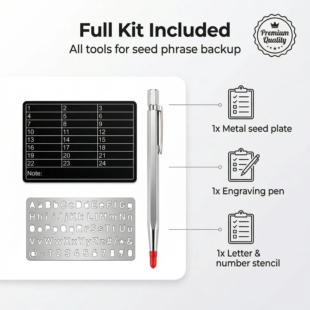 A Set of Stainless Steel Password Book Cold Wallet Suitable for Bitcoin, Dogecoin, Cryptocurrency Password Storage Compatible Wi