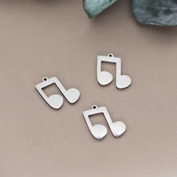 3pcs Delicate Music Note Charms for Jewelry Making Vintage Bracelets Earring Keychain diy Accessories Stainless Steel Pendant